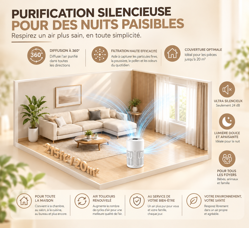 Purificateur d'air HEPA NOVA | Blanc